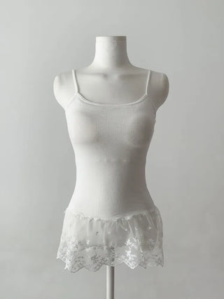Lace Layered Pattern See-through Built-in Cup Sleeveless Bralette Sleeveless Top Collection