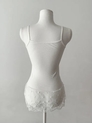Lace Layered Pattern See-through Built-in Cup Sleeveless Bralette Sleeveless Top Collection