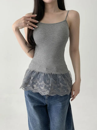 Lace Layered Pattern See-through Built-in Cup Sleeveless Bralette Sleeveless Top Collection
