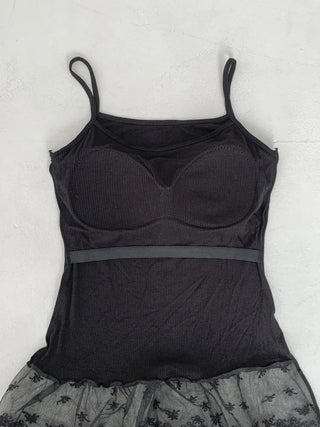 Lace Layered Pattern See-through Built-in Cup Sleeveless Bralette Sleeveless Top Collection
