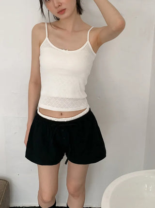 Lace Layered Pattern See-through Built-in Cup Sleeveless Bralette Sleeveless Top Collection