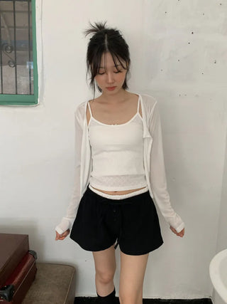 Lace Layered Pattern See-through Built-in Cup Sleeveless Bralette Sleeveless Top Collection