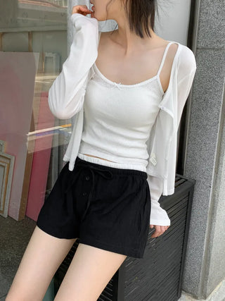 Lace Layered Pattern See-through Built-in Cup Sleeveless Bralette Sleeveless Top Collection