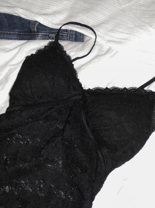 Lace Layered Pattern See-through Built-in Cup Sleeveless Bralette Sleeveless Top Collection