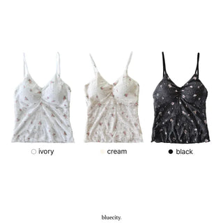 Lace Layered Pattern See-through Built-in Cup Sleeveless Bralette Sleeveless Top Collection