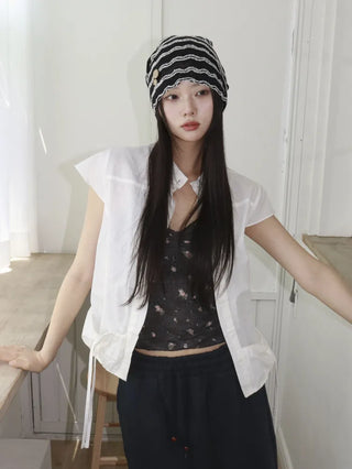 Lace Layered Pattern See-through Built-in Cup Sleeveless Bralette Sleeveless Top Collection