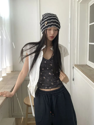 Lace Layered Pattern See-through Built-in Cup Sleeveless Bralette Sleeveless Top Collection