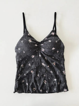 Lace Layered Pattern See-through Built-in Cup Sleeveless Bralette Sleeveless Top Collection