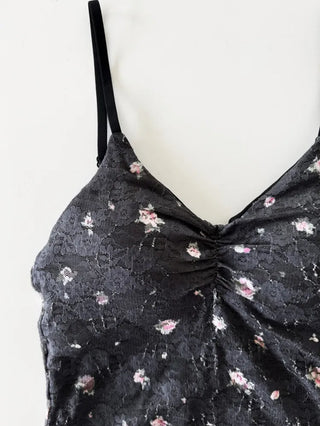 Lace Layered Pattern See-through Built-in Cup Sleeveless Bralette Sleeveless Top Collection
