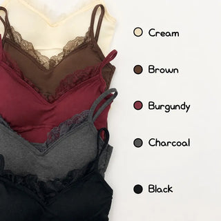 Lace Layered Pattern See-through Built-in Cup Sleeveless Bralette Sleeveless Top Collection