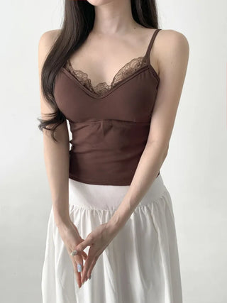 Lace Layered Pattern See-through Built-in Cup Sleeveless Bralette Sleeveless Top Collection