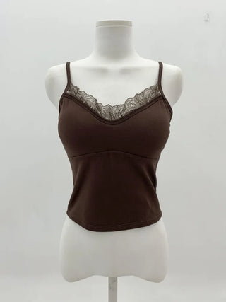 Lace Layered Pattern See-through Built-in Cup Sleeveless Bralette Sleeveless Top Collection
