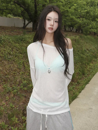Aqua Drop Bold Pendant Long Chain Necklace