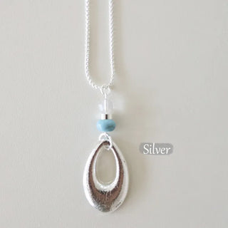 Aqua Drop Bold Pendant Long Chain Necklace