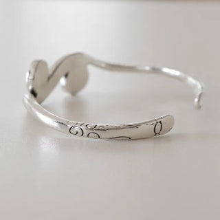 Ethnic Wave Twist Vintage Silver Wavy Bangle Bracelet