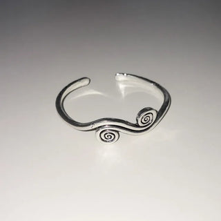 Ethnic Wave Twist Vintage Silver Wavy Bangle Bracelet