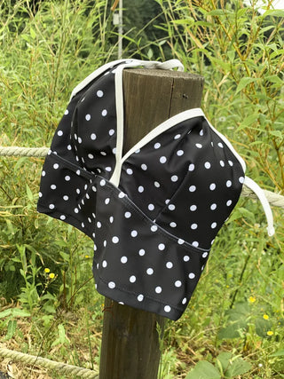 Berry Dot Frill Ribbon Sleeveless Top Two-Piece Bikini Set Swimsuit