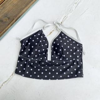 Berry Dot Frill Ribbon Sleeveless Top Two-Piece Bikini Set Swimsuit