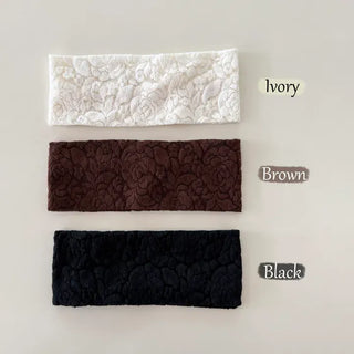 Summer Lace Flower Pattern Wide Bandana Hairband