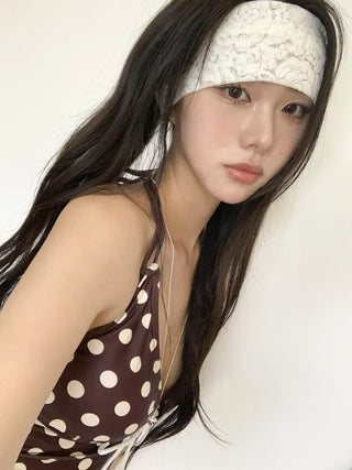 Summer Lace Flower Pattern Wide Bandana Hairband