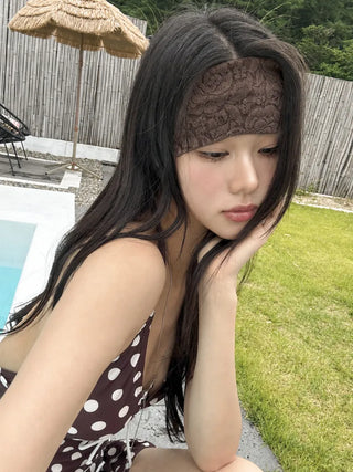 Summer Lace Flower Pattern Wide Bandana Hairband