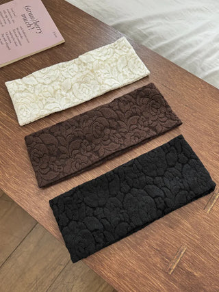 Summer Lace Flower Pattern Wide Bandana Hairband