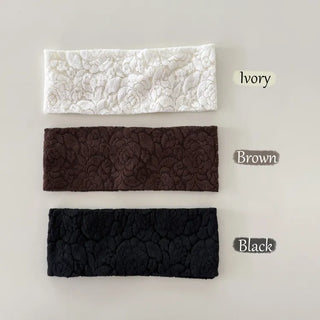 Summer Lace Flower Pattern Wide Bandana Hairband