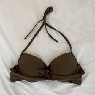 Yuini Dot Color Shirred Cover-up Set Off-shoulder Bikini Swimsuit