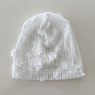 May Flower Net See-through Punched Strap Bandana Beanie Hat