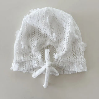 May Flower Net See-through Punched Strap Bandana Beanie Hat