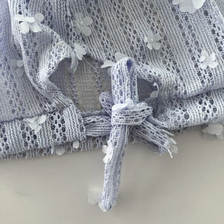 May Flower Net See-through Punched Strap Bandana Beanie Hat