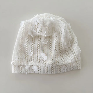 May Flower Net See-through Punched Strap Bandana Beanie Hat