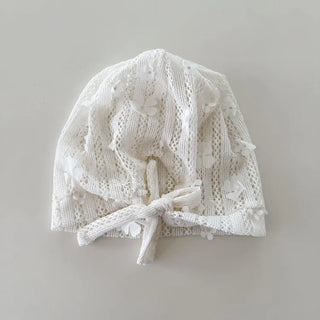May Flower Net See-through Punched Strap Bandana Beanie Hat
