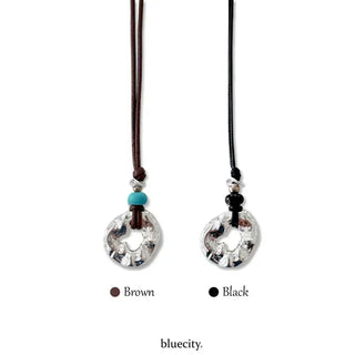 Ocean Bold Ring Pendant Drop String Long Necklace