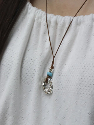 Ocean Bold Ring Pendant Drop String Long Necklace