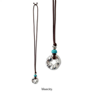 Ocean Bold Ring Pendant Drop String Long Necklace