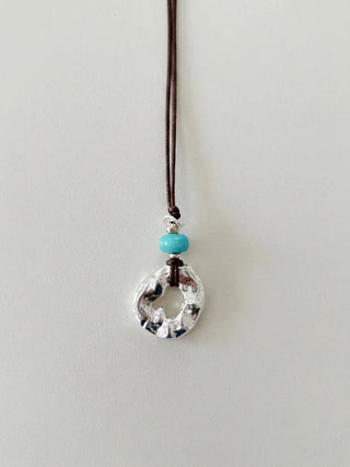 Ocean Bold Ring Pendant Drop String Long Necklace