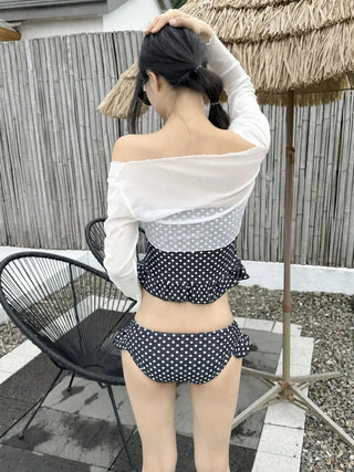 See-through Bolero Twisted Crop V-Neck Long Sleeve Mesh Cover-up