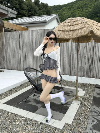See-through Bolero Twisted Crop V-Neck Long Sleeve Mesh Cover-up