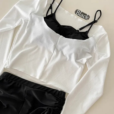 Cover-up Side Shirred Shorts Cover-up Set Bikini Swimwear