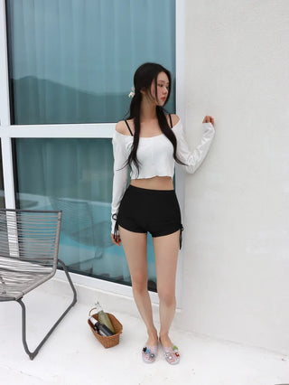 Cover-up Side Shirred Shorts Cover-up Set Bikini Swimwear
