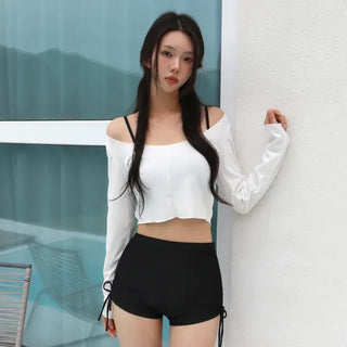 Cover-up Side Shirred Shorts Cover-up Set Bikini Swimwear