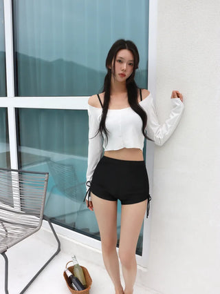 Cover-up Side Shirred Shorts Cover-up Set Bikini Swimwear