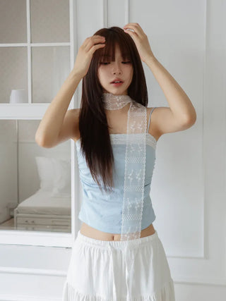 Sophie Lace Square Color Bralette Inner Strap Sleeveless