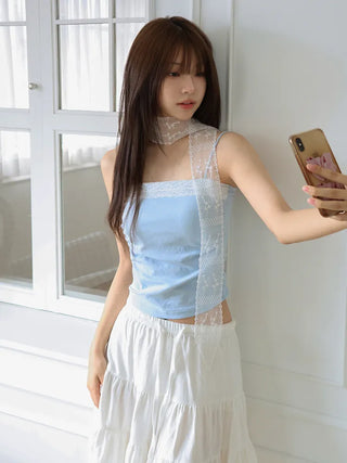 Sophie Lace Square Color Bralette Inner Strap Sleeveless