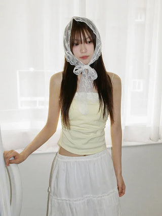 Sophie Lace Square Color Bralette Inner Strap Sleeveless