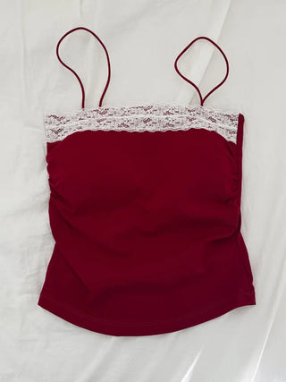 Sophie Lace Square Color Bralette Inner Strap Sleeveless