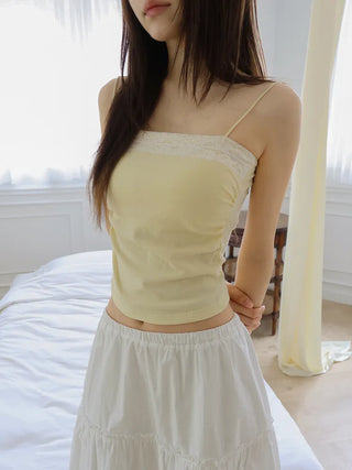 Sophie Lace Square Color Bralette Inner Strap Sleeveless