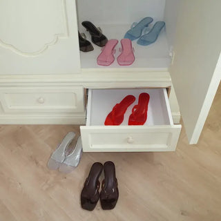 Neo Slim Flip-flops, Colored Jelly Shoes, Mid-heel Slippers,
