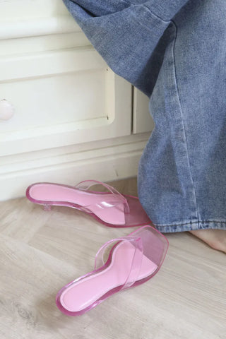 Neo Slim Flip-flops, Colored Jelly Shoes, Mid-heel Slippers,
